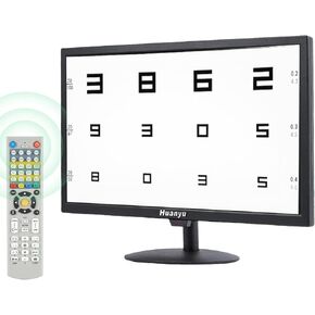 Huanyu Visual Acuity Chart Digital 23inch LCD Electronic Optical Eye Charts with 44+ Visual Targets and 5 Display Methods Optometry Tester Projector with Remote