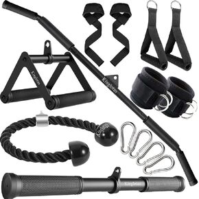 Cable machine accessories for home gym, triceps press down cable machine attachments, LAT pull down attachments,, triceps pull down attachments, fitness equipment cable accessories.