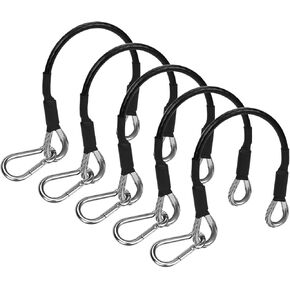 5pcs Gym Extension Cables + 5pcs Carabiners, 10" Fitness Extension Cords Attachment Replacement Compatible with Bowflex for LAT/Tricep Pull Down and Leg Exercise Home Gym Machine Accessories
