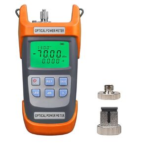Fiber Optical Power Meter with SC FC Connector, -70~10dBm, 10 Optic Wave Length, Optic Test Equipment for CCTV Communication Engineering (Orange)
