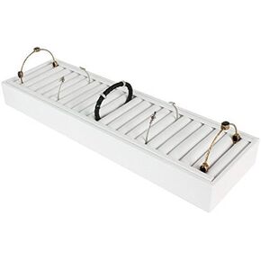 White Bangle Trays With 21 Slot Inserts For Jewelry Display by Gems on Display