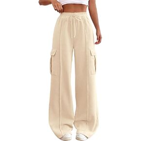 BTFBM Women's Running Sweatpants Fall Baggy Wide Leg Lounge Pants Casual Workout Joggers Pants with Pockets