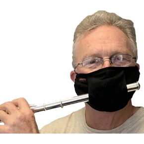 KYT Music Double-layer Flute Mask with Hole,Washable and Reusable,Ideal for Playing Flute,Piccolo,Drinks with Straw (Medium)