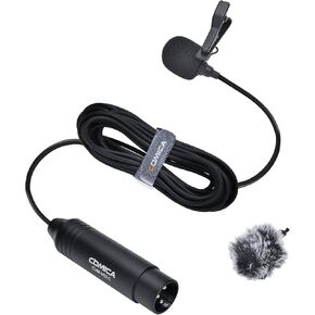 comica XLR Microphone CVM-V02C Cardioid XLR Lavalier Lapel Microphone, Microphone for Camera Canon Sony Panasonic Camcorders Zoom H4n H5 H6 Tascam DR-40 DR-100 Recorders (1 Pack)(5.9ft)