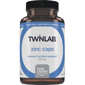 Twinlab Zinc Caps - Immune Support, Metabolism, Skin Care, 100 Capsules