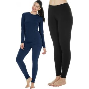 Thermajane Long Johns Set + Bottoms Size M Navy Set Black Bottoms