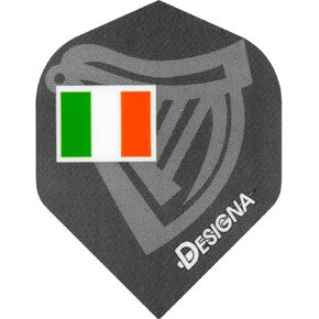 DESIGNA Celtic Ireland Irish Harp Standard Dart Flights, 75 Micron (3 Sets - 9 Flights)