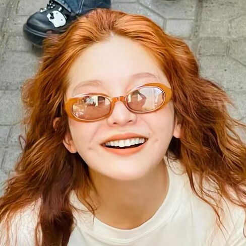 نظارات شمسية بيضاوية صغيرة عتيقة من Onrtry للنساء والرجال 90s نظارات شمسية ضيقة للحماية من الأشعة فوق البنفسجية 400، عبوة من قطعتين in Saudi Arabia