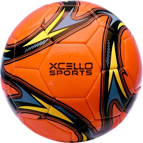 كرة قدم مقاس 5، عبوة من قطعتين (أزرق/فضي، برتقالي/أزرق/أصفر) مع مضخة in Kuwait