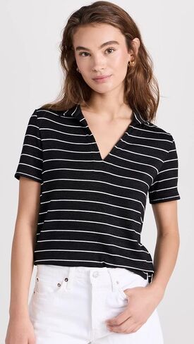 rag & bone Women's The Knit Stripe Polo in Saudi Arabia