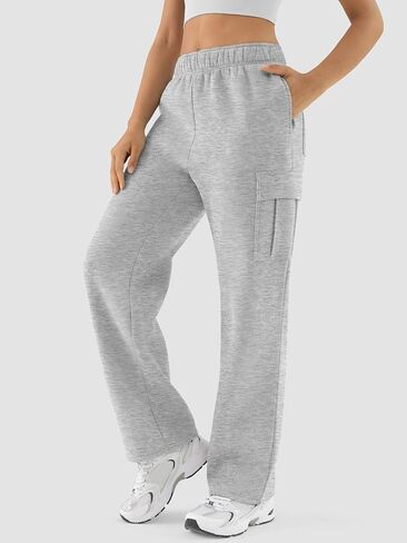 ATHMILE Womens Cargo Sweatpants Casual Baggy Fleece High Waisted Joggers Pants in Saudi Arabia