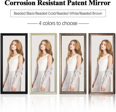 Full Length Mirror 67"x 26", Floor Mirror Beaded Frame with Stand Wall-Mounted or Leaning, Stand Up Mirror Full Large Body Mirror Big Tall Full Mirror for Bedroom (Beaded Brown) in Saudi Arabia