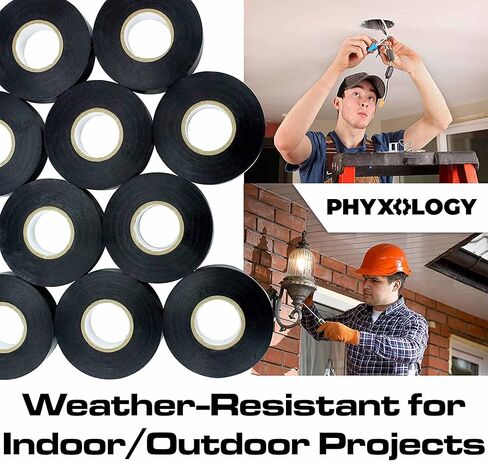 شريط كهربائي أسود بدرجة احترافية 3 قطع. 3/4 بوصة × 60 قدم. مصنوع من الفينيل المقاوم للهب والأشعة فوق البنفسجية والطقس. حاصلة على شهادة UL وCSA للاستخدامات الصناعية العازلة حتى 600 فولت in Kuwait