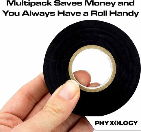 شريط كهربائي أسود بدرجة احترافية 3 قطع. 3/4 بوصة × 60 قدم. مصنوع من الفينيل المقاوم للهب والأشعة فوق البنفسجية والطقس. حاصلة على شهادة UL وCSA للاستخدامات الصناعية العازلة حتى 600 فولت in Kuwait