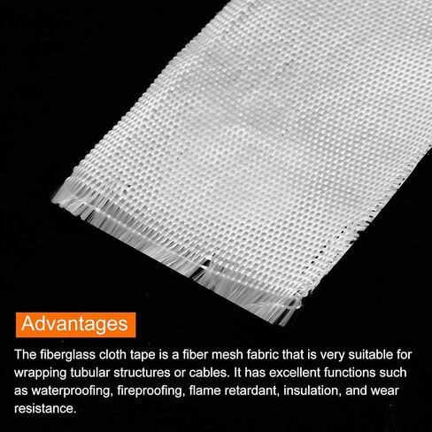 MECCANIXITY 1pcs Fiberglass Cloth Tape 30m(33 Yard) x50mmx0.3mm E Glass Fiber Fiberglass Mesh Glass Fiber Mesh Woven Fiberglass Fabrics Insulation Tape for Reinforcement Repair in Saudi Arabia