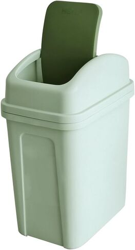 7 Liter / 1.8 Gallon Plastic Trash Can, Small Garbage Can with Swing Lid (Green) in Saudi Arabia