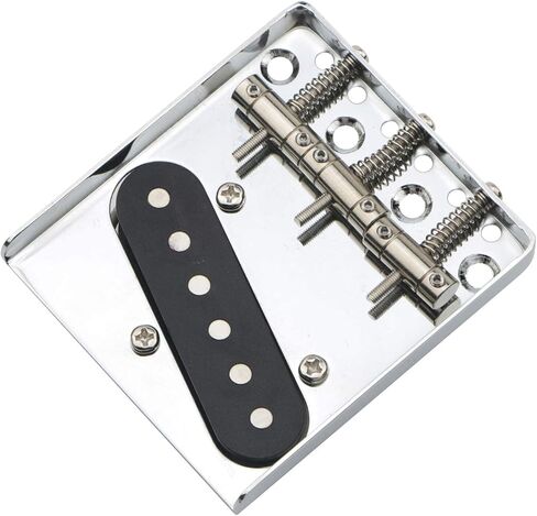 Bridge 3 Saddle with Pickup for Fender Telecaster Vintage Style Electric Guitar Parts Replacemen,Chrome in Kuwait