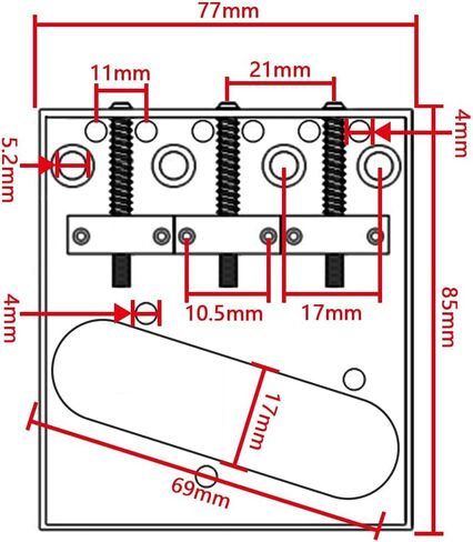 Bridge 3 Saddle with Pickup for Fender Telecaster Vintage Style Electric Guitar Parts Replacemen,Chrome in Kuwait