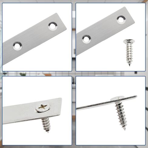 20 قطعة دعامة زاوية مسطحة على شكل حرف T 80 مم × 80 مم (3.15 بوصة × 3.15 بوصة) دعامة مسطحة على شكل حرف T، ألواح إصلاح مسطحة على شكل حرف T من الفولاذ المقاوم للصدأ مع مسامير للإطار والأثاث والخزانة. in Kuwait