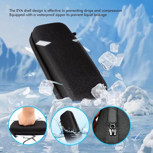 Insulin Cooler Travel Hard Case with 3 Ice Packs for Travel- EVA Medication Diabetic Travel Case for Insulin Pen, Glucose Meter and Diabetic Supplies 24 Hrs Temperture Control(Black) in Saudi Arabia
