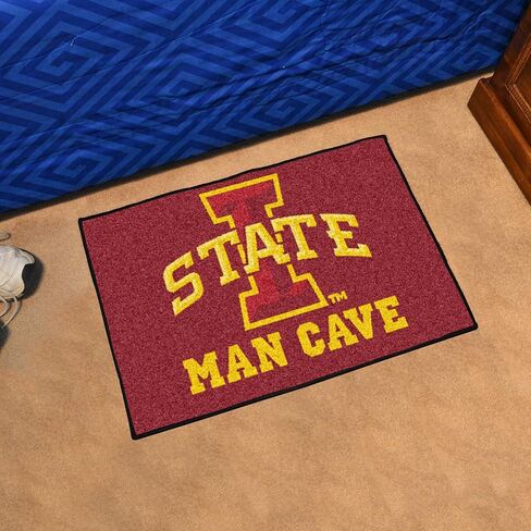 FANMATS 14556 NCAA - سجادة NCAA State Cyclones Man Cave Starter Mat - 19 بوصة. × 30 بوصة. | سجادة ديكور المنزل لمحبي الرياضة وبساط خلفي in Saudi Arabia