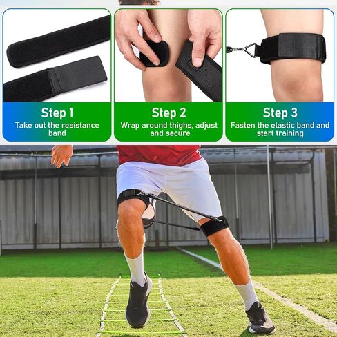 TOBWOLF Speed Agility Strength Leg Resistance Bands, Thigh Resistance Bands with Elastic Training Rope, Speed & Strength Leg Training Bands for Exercise Fitness Fast Sprinting, Running Power Agility in Saudi Arabia