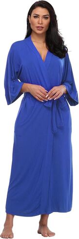 رداء كيمونو قطني نسائي طويل منسوج، رداء نوم ناعم وخفيف الوزن in Kuwait