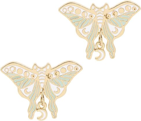 SaiDian 2 Pcs Luna Moth Brooch Alloy Butterfly Enamel Pin Collar Badge Corsage Gift in Saudi Arabia