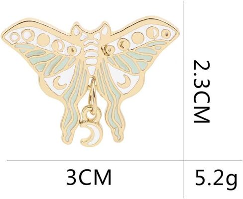 SaiDian 2 Pcs Luna Moth Brooch Alloy Butterfly Enamel Pin Collar Badge Corsage Gift in Saudi Arabia