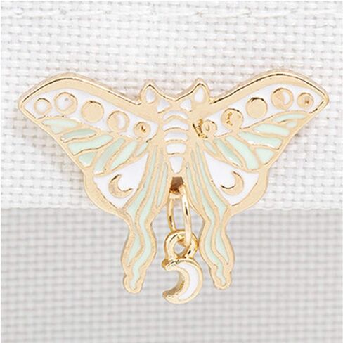 SaiDian 2 Pcs Luna Moth Brooch Alloy Butterfly Enamel Pin Collar Badge Corsage Gift in Saudi Arabia
