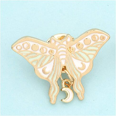 SaiDian 2 Pcs Luna Moth Brooch Alloy Butterfly Enamel Pin Collar Badge Corsage Gift in Saudi Arabia