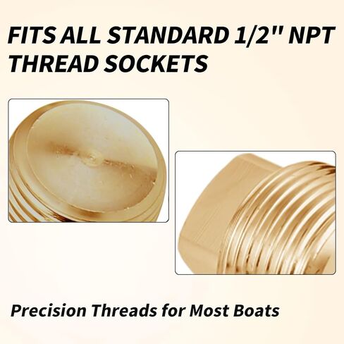 مجموعة سدادات تصريف القارب، 1/2 بوصة من النحاس الصلب، قابس تصريف لمعظم هياكل القوارب، ملحقات القوارب الأساسية، سدادات تصريف من النحاس الصلب شائعة الاستخدام في هياكل القوارب، سدادات تصريف القوارب in Kuwait