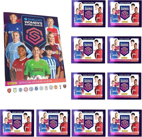 حزمة Super League للسيدات مع مجموعة ملصقات 2023/24 للمبتدئين والتي تحتوي على 1x ألبوم Panini WSL لكرة القدم و10x حزم ملصقات in Saudi Arabia
