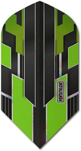 US Darts 3 Sets (9 Flights) Pentathlon Shimmer Green Slim Dart Flights - 100 Micron in Saudi Arabia