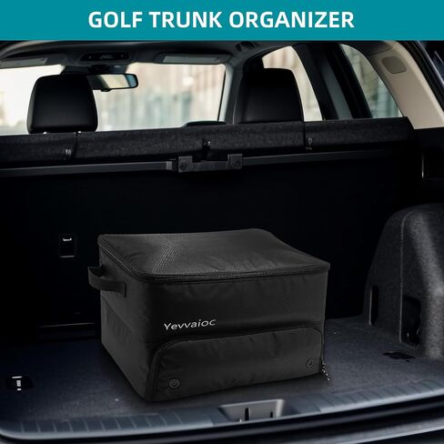 Golf Trunk Organizer 2 Layer with Separate Compartment for 2 Pair Shoes,Waterproof Car Golf Locker to Store Golf Accessories Golf Trunk Storage for Balls Gloves Tees Golf Gifts in Saudi Arabia