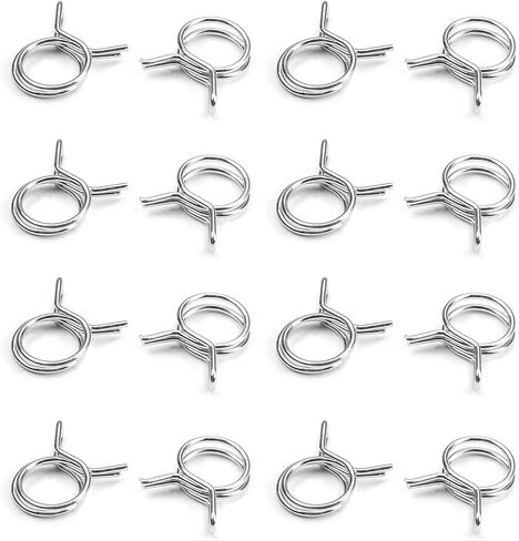 Yinpecly Double Wire Spring Hose Clamp 6mm(ID) Double Wire Fuel Line Silicone Hose Tube Spring Clips Silver Tone 50PCS in Saudi Arabia