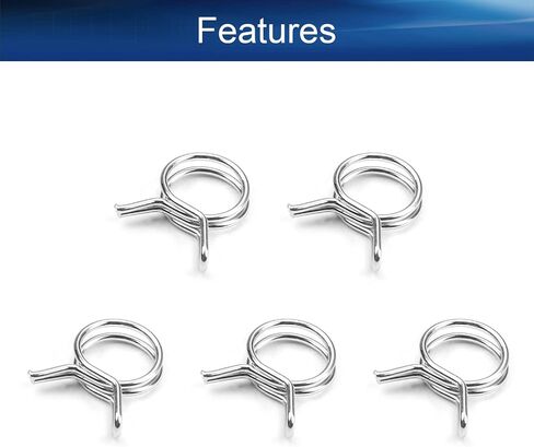 Yinpecly Double Wire Spring Hose Clamp 6mm(ID) Double Wire Fuel Line Silicone Hose Tube Spring Clips Silver Tone 50PCS in Saudi Arabia