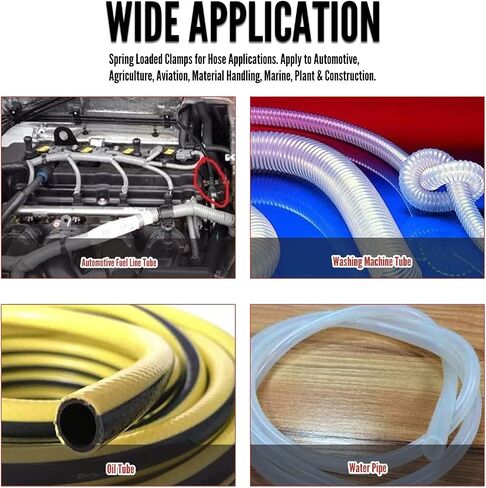 Yinpecly Double Wire Spring Hose Clamp 6mm(ID) Double Wire Fuel Line Silicone Hose Tube Spring Clips Silver Tone 50PCS in Saudi Arabia