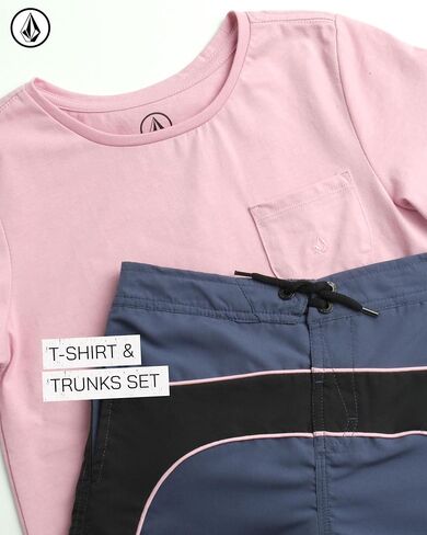 طقم ملابس سباحة للأولاد من فولكوم - قطعتين تي شيرت بأكمام قصيرة وشورت سباحة - مجموعة ملابس سباحة للأولاد (2T-7) in Kuwait