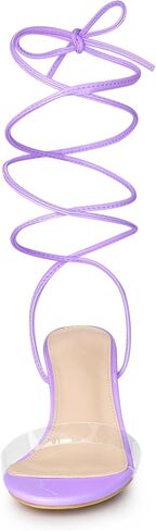Allegra K Women's Strappy Clear Lace Up Stiletto Heels Sandals in Saudi Arabia