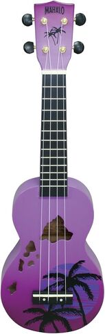 Mahalo Ukuleles Mahalo Designer Series Ukulele، اليد اليمنى، انفجار أرجواني، سوبرانو (MD1HA ppb) in Kuwait