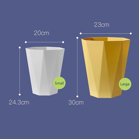 Polygon Small Trash Can Round Plastic Wastebasket, Wastebasket Garbage Container Bin for Bathrooms, Kitchens, Home Offices, Kids Rooms (Mustard Yellow-S) in Saudi Arabia