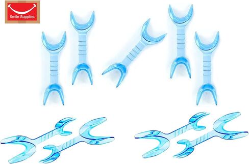 SmileSupplies 143ºC Double Sided Cheek Retractor Large/Medium Transparent Blue (Pack of 10) in Saudi Arabia