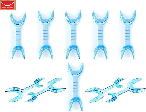 SmileSupplies 143ºC Double Sided Cheek Retractor Large/Medium Transparent Blue (Pack of 10) in Saudi Arabia