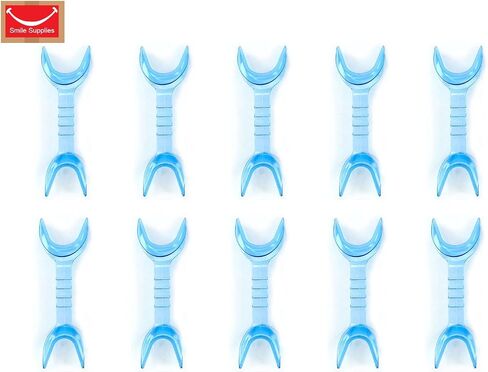 SmileSupplies 143ºC Double Sided Cheek Retractor Large/Medium Transparent Blue (Pack of 10) in Saudi Arabia