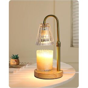 Candle Warmer Lamp with Adjustable Height, Glass Candle Lamp Warmer for Jar Candles for Jar Candles, Candle Lamp for Jar Candles, Electric Candle Warmer for Home Bedroom Decor with 2 Bulbs