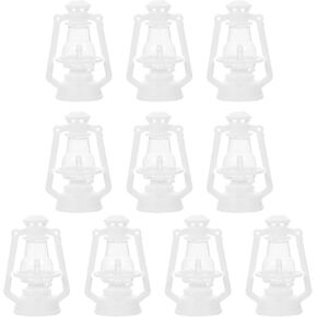Artibetter Christmas Mini Lanterns 10Pcs Small Lanterns Decorative Indoor Lanterns Outdoor Hanging Lantern Farmhouse Candle Lanterns for Weddings Halloween Birthday Party Decor 2Inch White