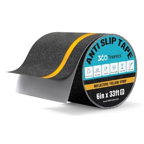 Black Anti Slip Tape, Outdoor Stair Treads Heavy Duty Non Skid Adhesive Tape, 80-Grit Friction Tape Waterproof Non Slip Safety Tape for Stairs, Steps, Ramps, Slopes, Decks (2" x 33Ft)