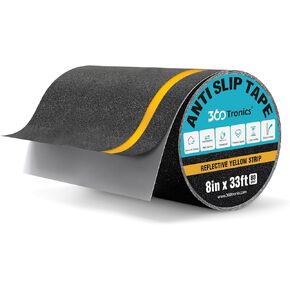 Black Anti Slip Tape, Outdoor Stair Treads Heavy Duty Non Skid Adhesive Tape, 80-Grit Friction Tape Waterproof Non Slip Safety Tape for Stairs, Steps, Ramps, Slopes, Decks (2" x 33Ft) in Kuwait