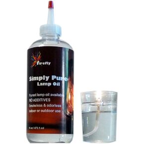 Gift Set - Firefly Zen Petite Refillable Glass Oil Warmer and Candle - Votive Size - includes 16 Oz Smokeless Odorless Liquid Paraffin Lamp Oil - Easily Change Essential Oils & Home Fragrances